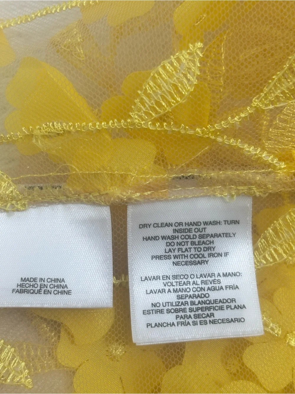 Anne Klein Yellow 3D Floral Sheer Kimono  OS